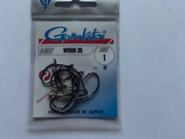 GAMAKATSU HOOK WORM 39 (SPR) (BLACK)